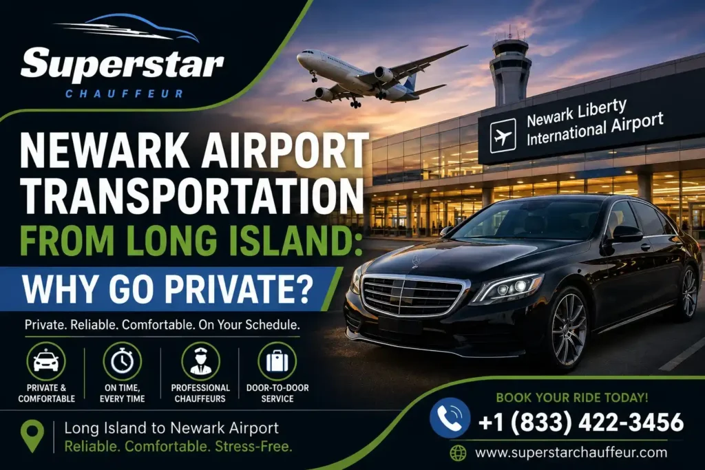 Newark Airport transportation from Long Island by Superstar Chauffeur